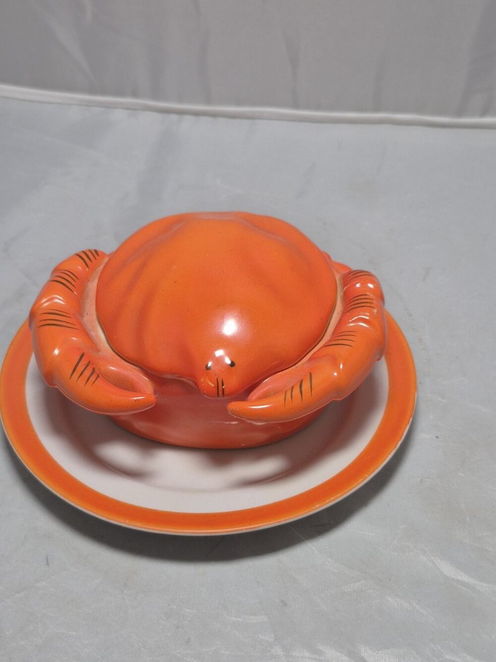 💥 Lobster Crab Butter Dip Dish 4.5” & Plate Japan Seafood